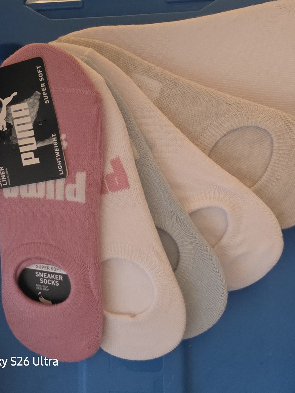 Puma Women’s Low-Cut Sneaker Socks - Pink, White & Gray Set